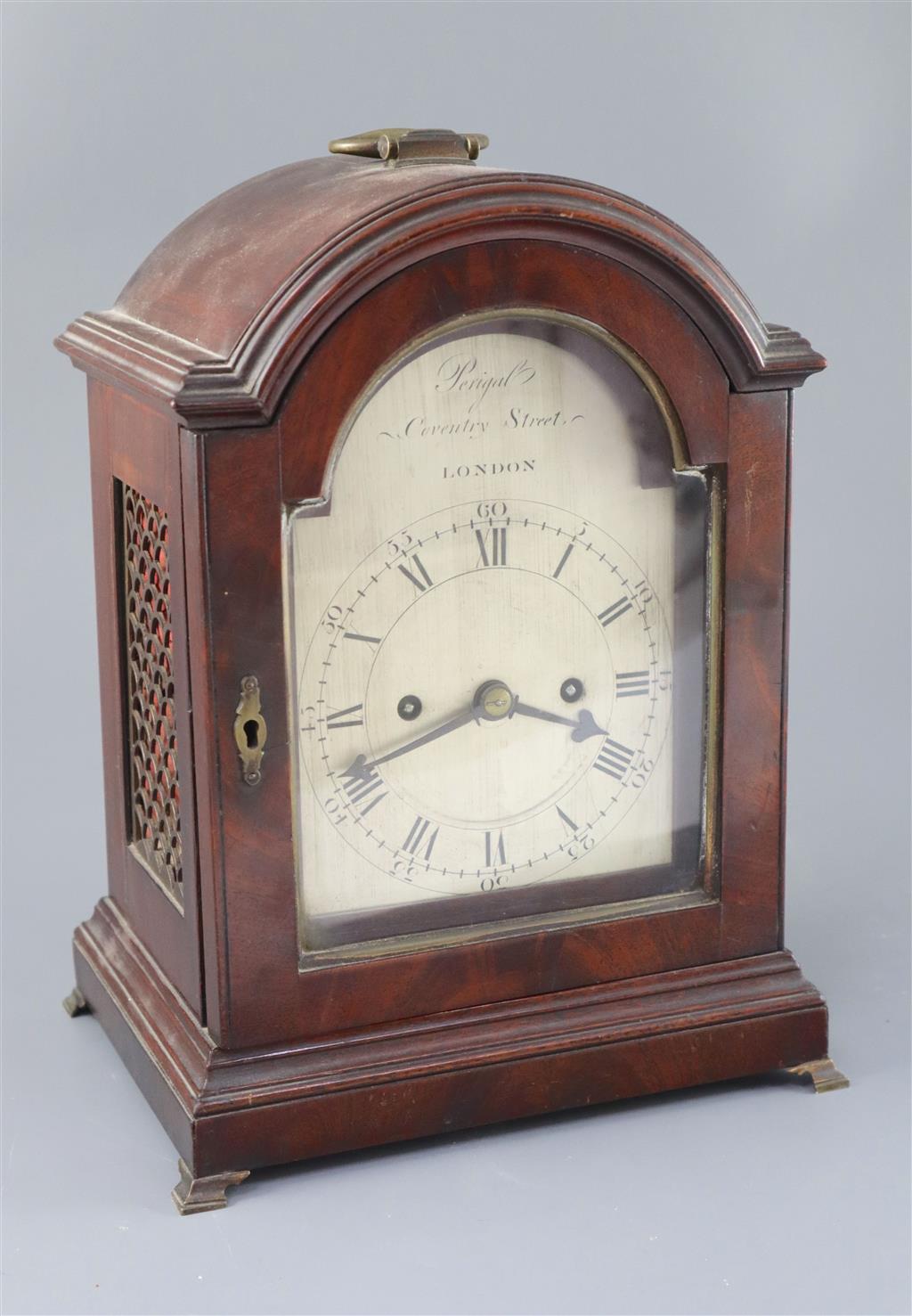 Perigal of Coventry Street, London. A Regency mahogany cased bracket clock height 11.75in.